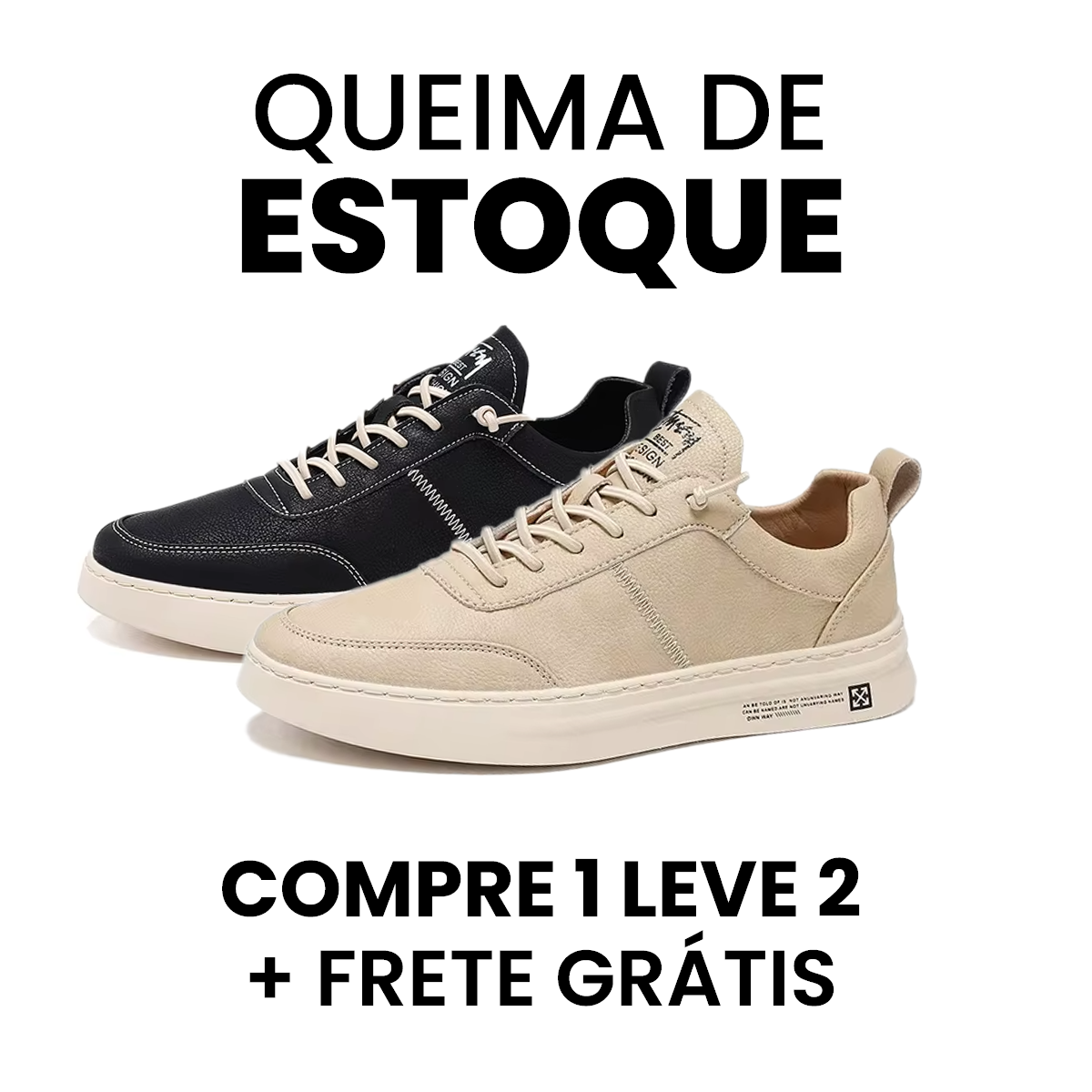 [COMPRE 1 LEVE 2] Tênis Ortopédico Manhattan de Couro Legitimo